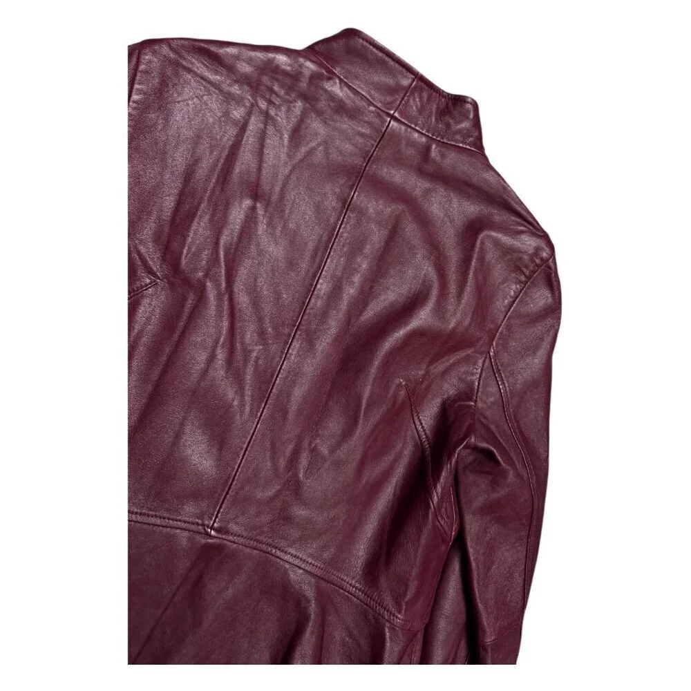 WILSONS LEATHER Designer GENUINE LEATHER Cropped Casual Jacket Womens Medium - Picture 7 of 7